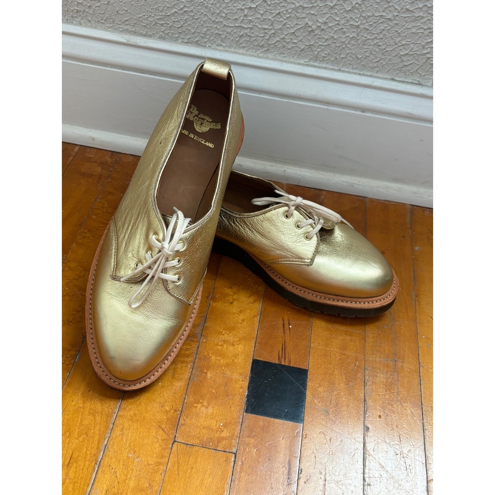 Dr. Martens Gold Leaf 3-Eyelet Oxford Shoes Made in England US 9L UK 7